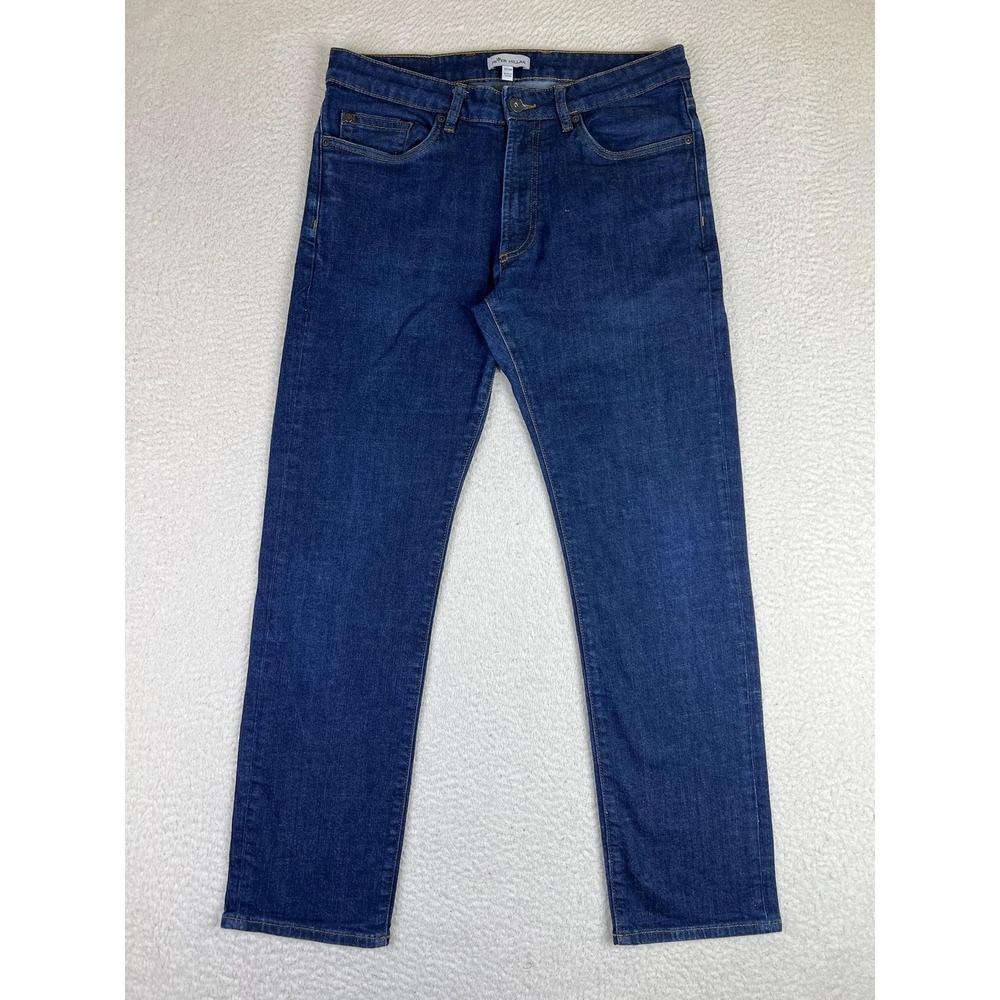 Peter Millar Jeans Mens 32x30 Blue Pilot Mill Denim Dark Wash Straight Stretch